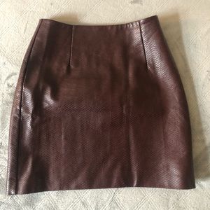 Dynamite faux leather burgundy skirt XS